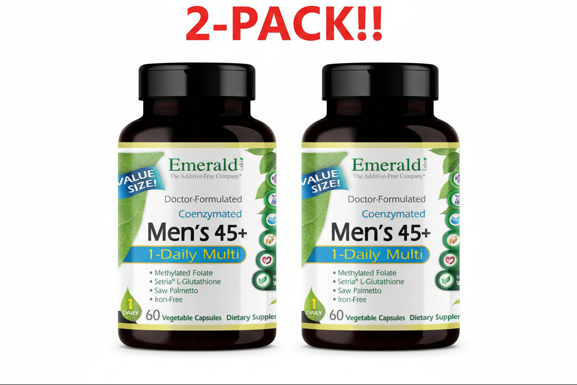 Emerald Labs Men's 45+ Unflavored 60 Capsules 2Pack! 120 Capsules Total