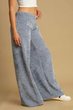 Umgee Elastic Waist Wide Leg Pants