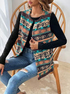 Women's Printed Double-sided Plush Buttonless Cardigan