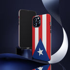 Puerto Rico Flag Tough Phone Case Patriotic Red & White Stripe Design