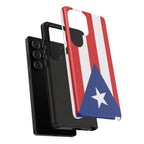 Puerto Rico Flag Tough Phone Case Patriotic Red & White Stripe Design