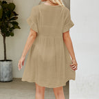 Arrival Vacation Sun Protection Blouse Solid Color Stringy Selvedge Cuff Sexy See through Bikini Smock Dress