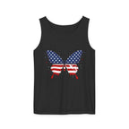 American Flag Butterfly Tank Top Patriotic Summer Graphic 4th of July and Everyday Wear