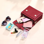 Small genuine leather handbags casual shoulder bag square shape crossbody