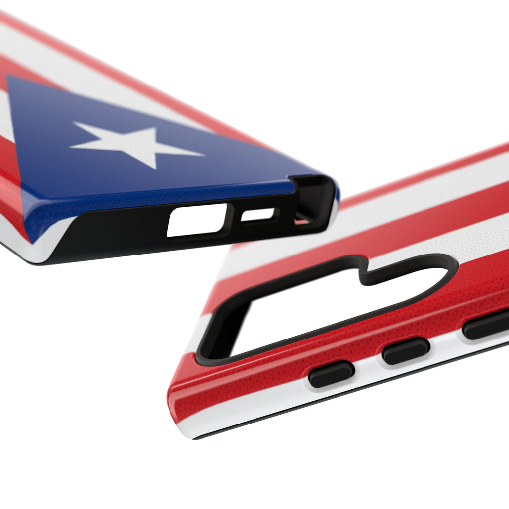Puerto Rico Flag Tough Phone Case Patriotic Red & White Stripe Design