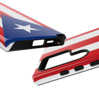 Puerto Rico Flag Tough Phone Case Patriotic Red & White Stripe Design