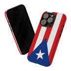 Puerto Rico Flag Tough Phone Case Patriotic Red & White Stripe Design