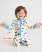 Construction Vehicles Custom Name Bamboo Convertible Zippy