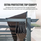 [11X20FT] Premium Outdoor Retractable Aluminum Pergola With Weather-Resistant Canopy (SAK54612)
