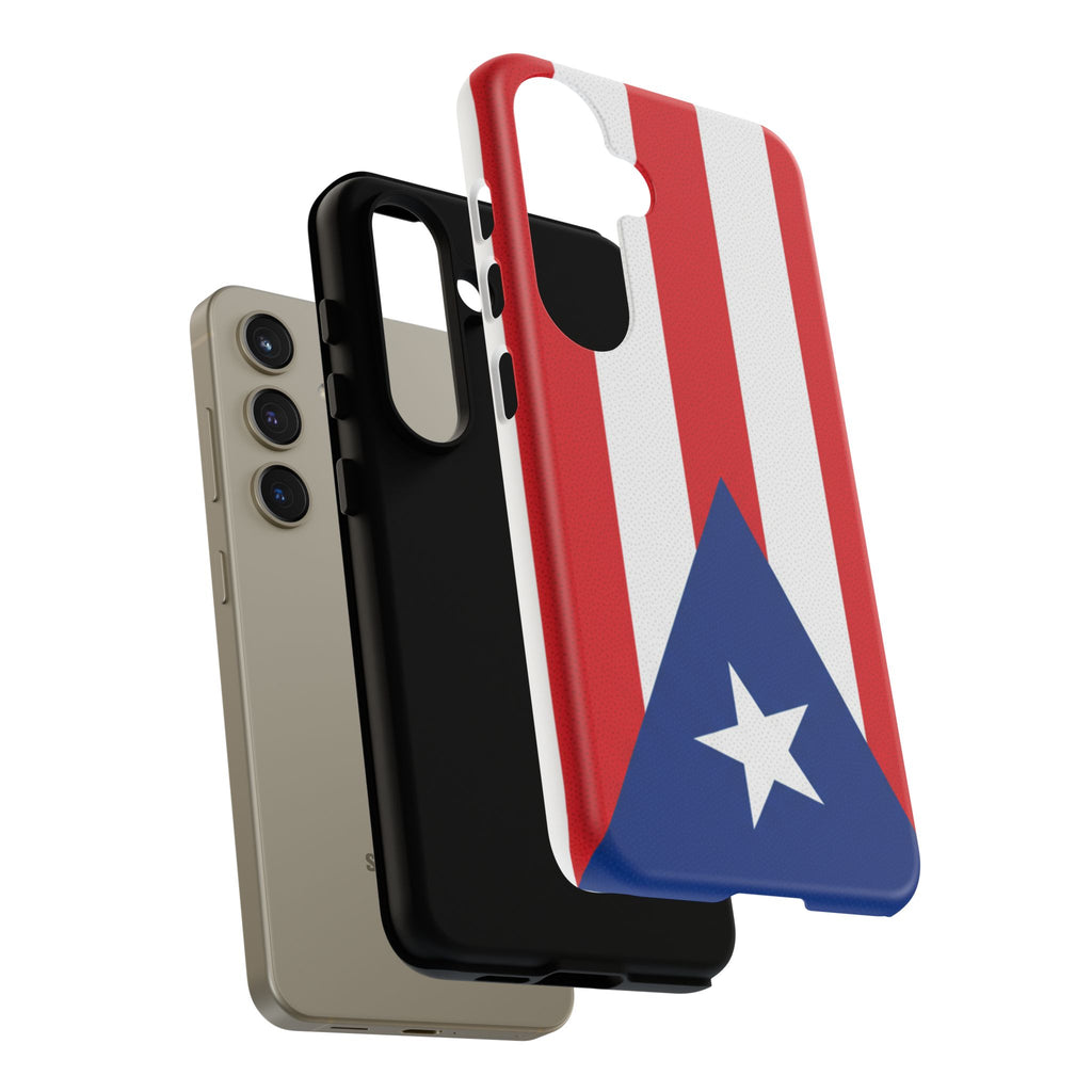 Puerto Rico Flag Tough Phone Case Patriotic Red & White Stripe Design