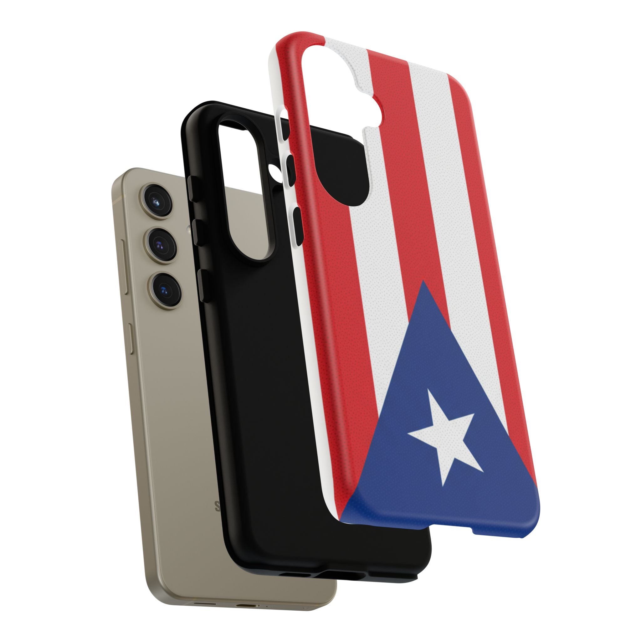 Puerto Rico Flag Tough Phone Case Patriotic Red & White Stripe Design