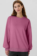 Sea Green Solid Fleece Lined Drop Shoulder High Low Sweatshirt