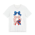 Patriotic Bows Tee - Festive Unisex Jersey Short Sleeve Tee, 4th of July Shirt, Summer Celebration Top, Cute Gift for Her, Holiday Apparel