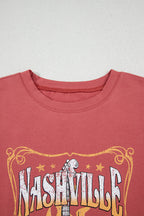Mineral Red Nashville Music City Graphic Retro Fashion Tee