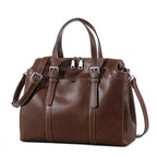Genuine leather tote bag for women retro one-shoulder portable big purse
