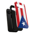 Puerto Rico Flag Tough Phone Case Patriotic Red & White Stripe Design