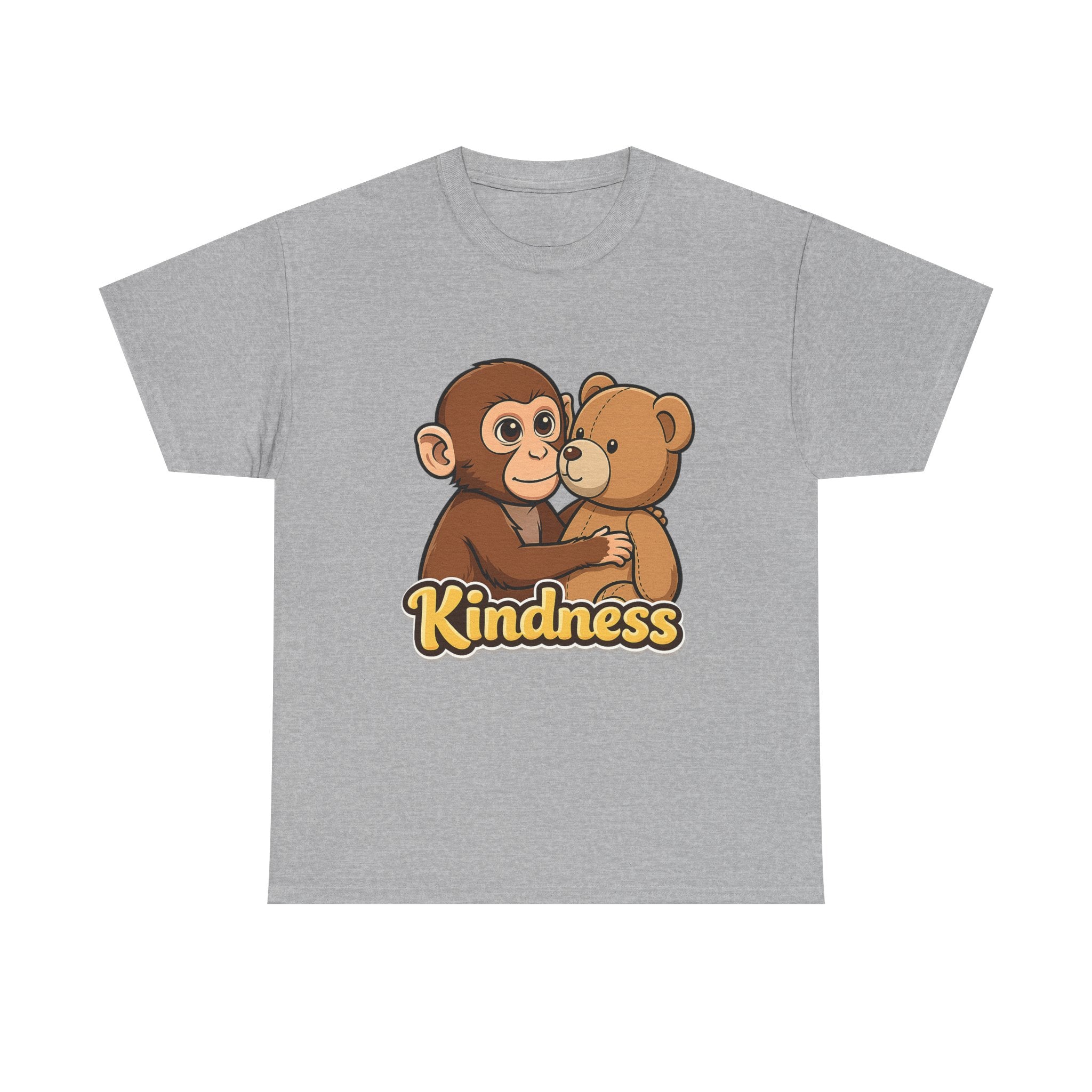 Kindness Monkey & Bear T-Shirt — Cute Hug Graphic Tee