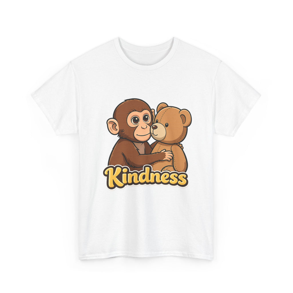 Kindness Monkey & Bear T-Shirt — Cute Hug Graphic Tee