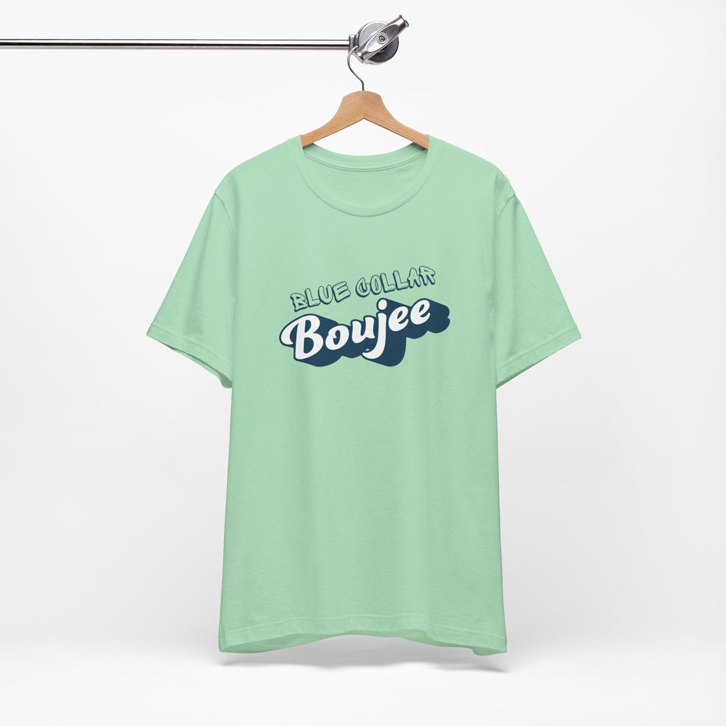 Boujee Blue Collar Unisex Tee, Trendy Graphic Shirt, Casual Wear, Gift for Him/Her, Fun Attire for Themed Parties