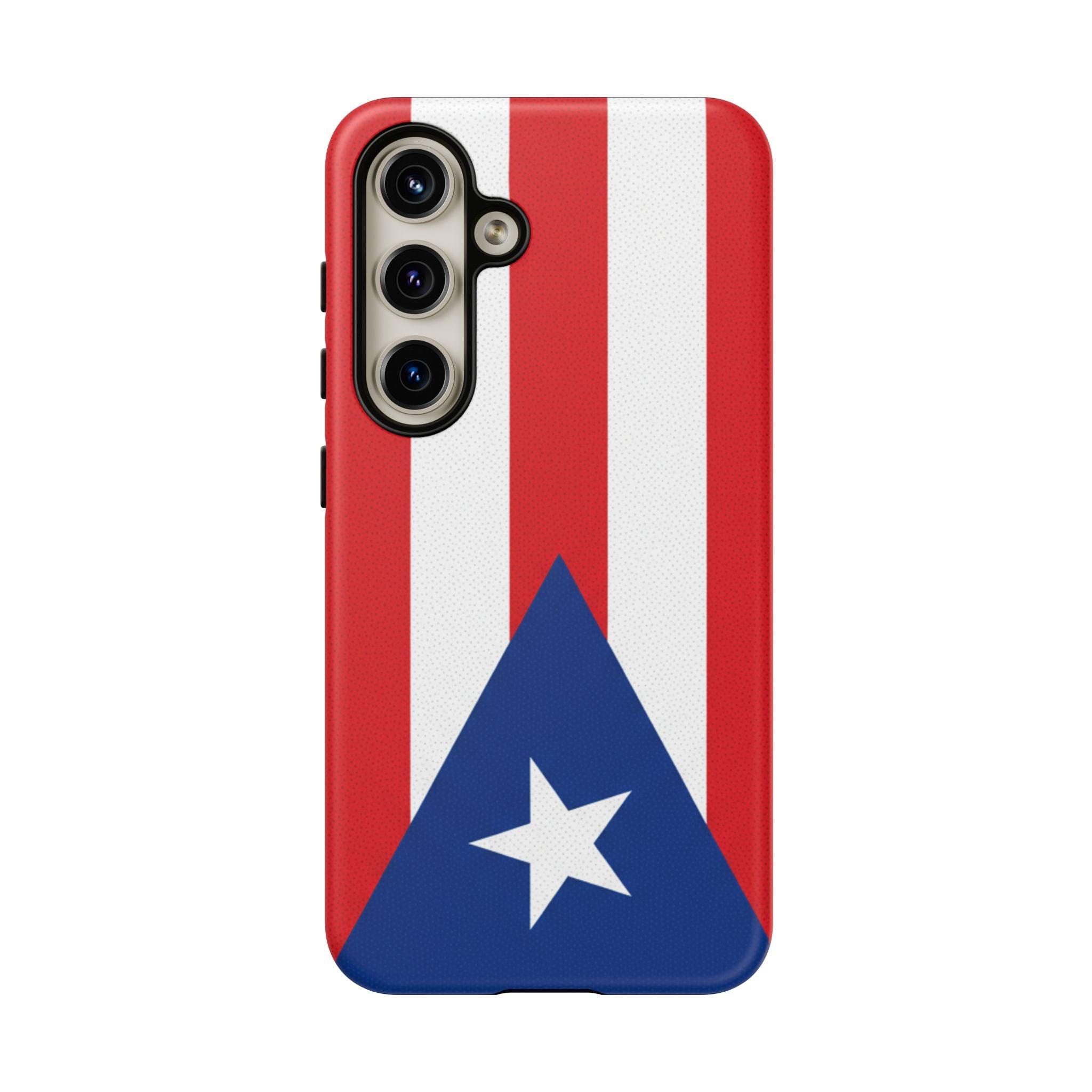 Puerto Rico Flag Tough Phone Case Patriotic Red & White Stripe Design