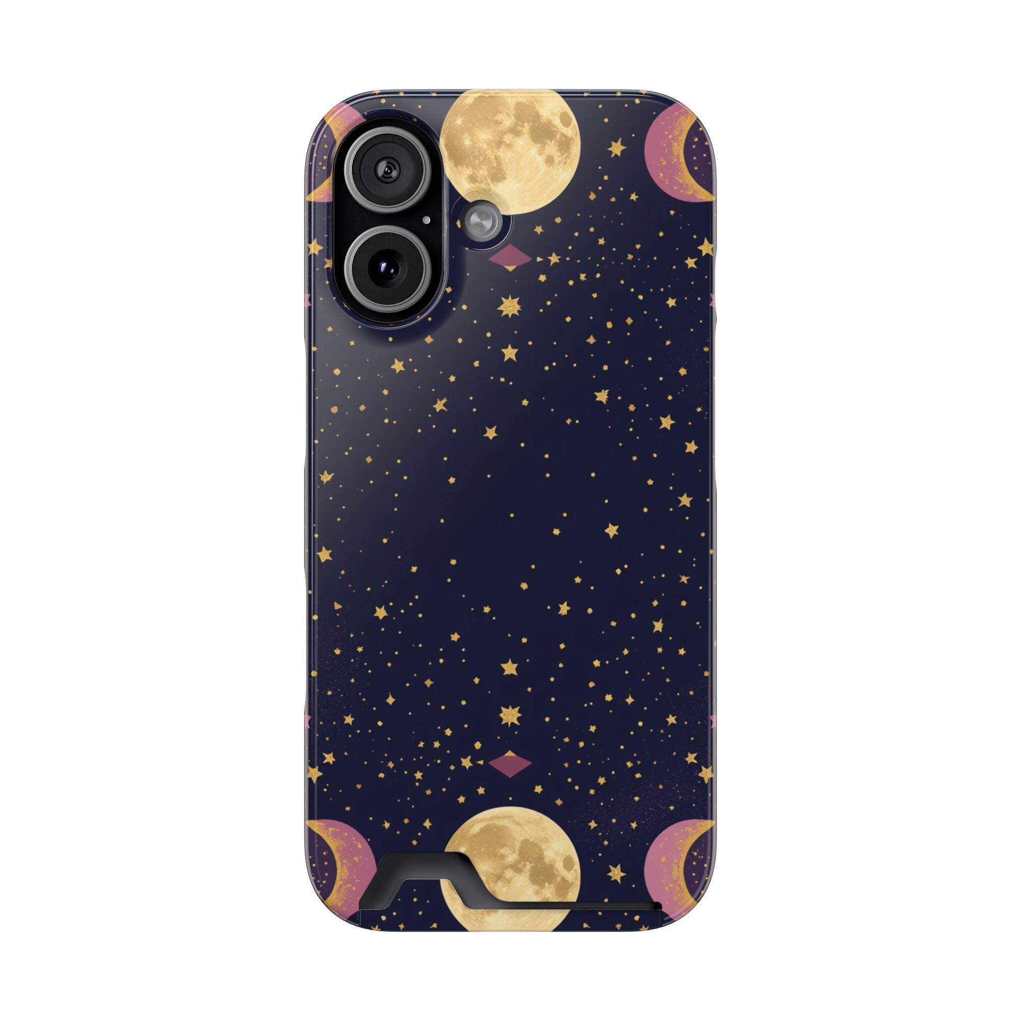 Moon Phase Card Holder Phone Case Starry Night Wallet Case