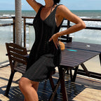 Women Clothing Short Knitted Texture Hollow Out Cutout out See through Camisole Sexy Short Dress Beach Dress Crochet hook