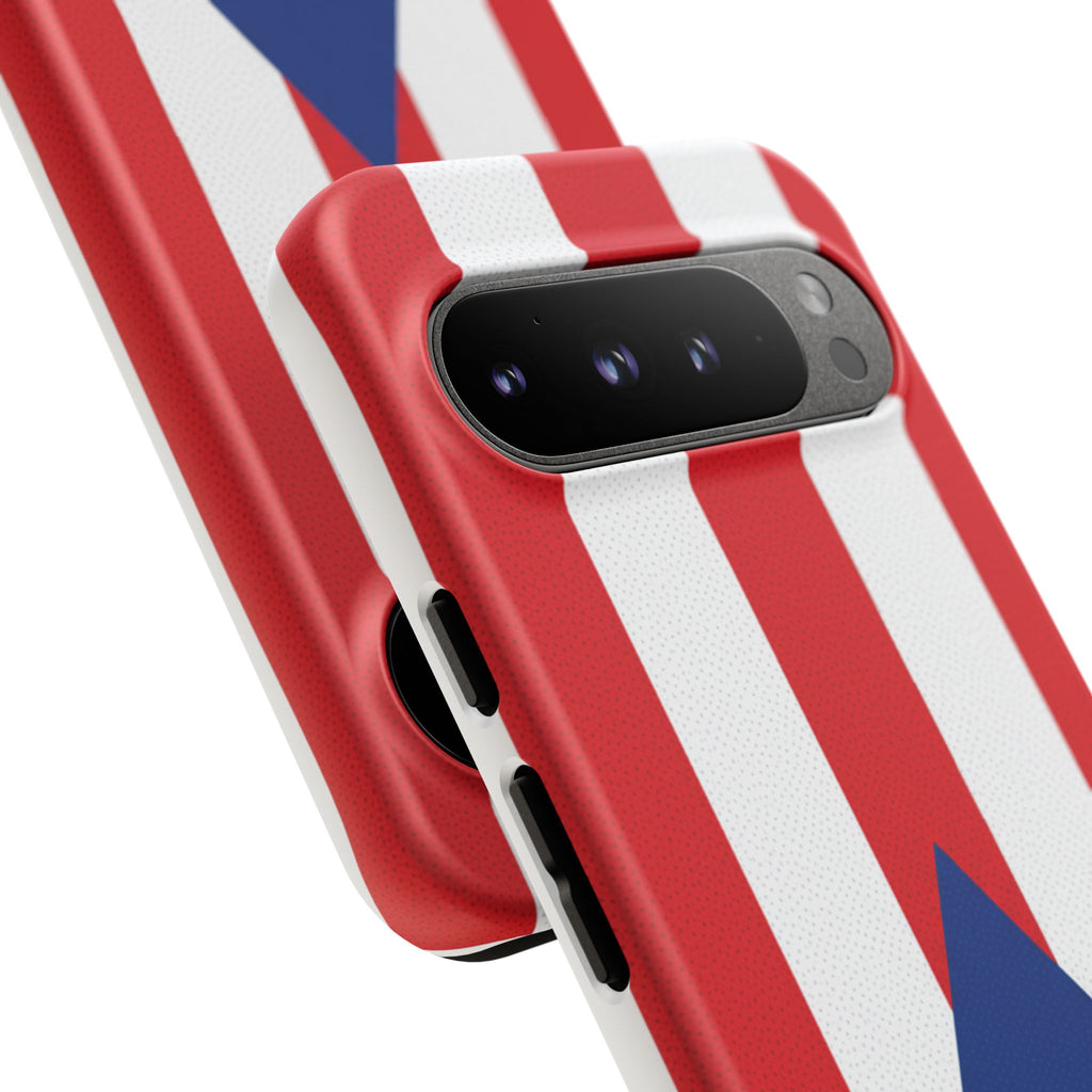 Puerto Rico Flag Tough Phone Case Patriotic Red & White Stripe Design