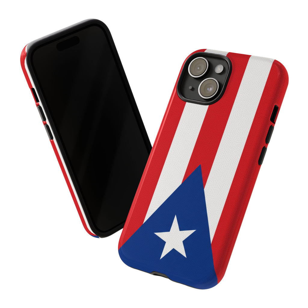 Puerto Rico Flag Tough Phone Case Patriotic Red & White Stripe Design