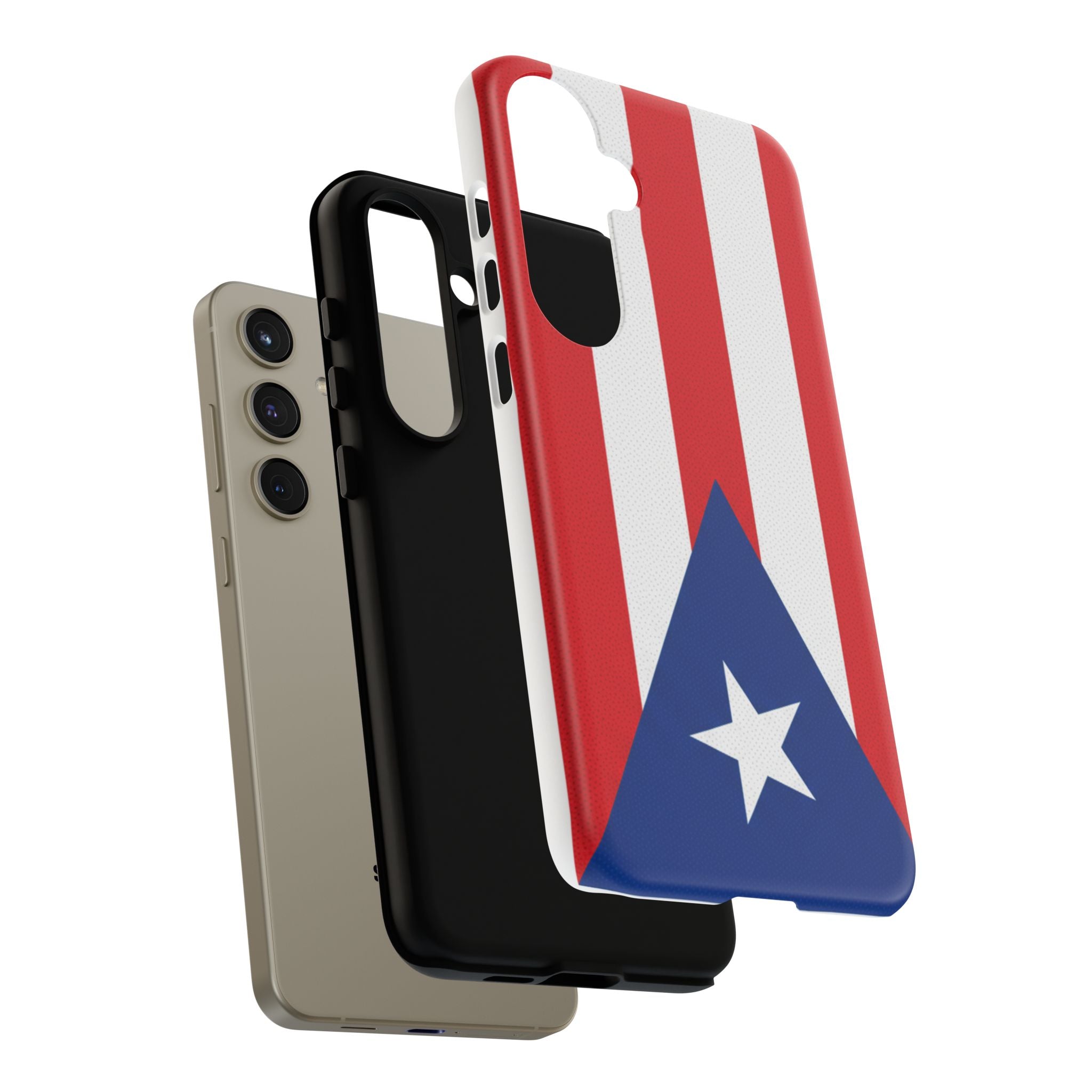 Puerto Rico Flag Tough Phone Case Patriotic Red & White Stripe Design