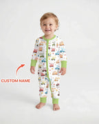 Construction Vehicles Custom Name Bamboo Convertible Zippy