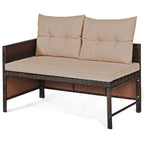 3 Pieces Patio Wicker Rattan Sofa Set