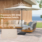 12 Feet Patio Umbrella with Crank Handle and 8 Sturdy Ribs