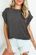Canton Twisted Ribbed Textured Plain T Shirt