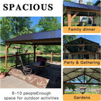 [12X14FT] Alora Hardtop All-Weather Outdoor Gazebo With Galvanized Steel Roof (SAK83261)