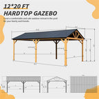 [12X20FT] Alora Premium Outdoor Double-Layer Galvanized Steel Hardtop Gazebo Pergola For Patio (SAK46095)