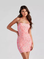Women Clothing Party Sequined Embroidered Tight Sexy Dress