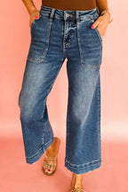 Ashleigh Blue Cropped High Rise Wide Leg Jeans