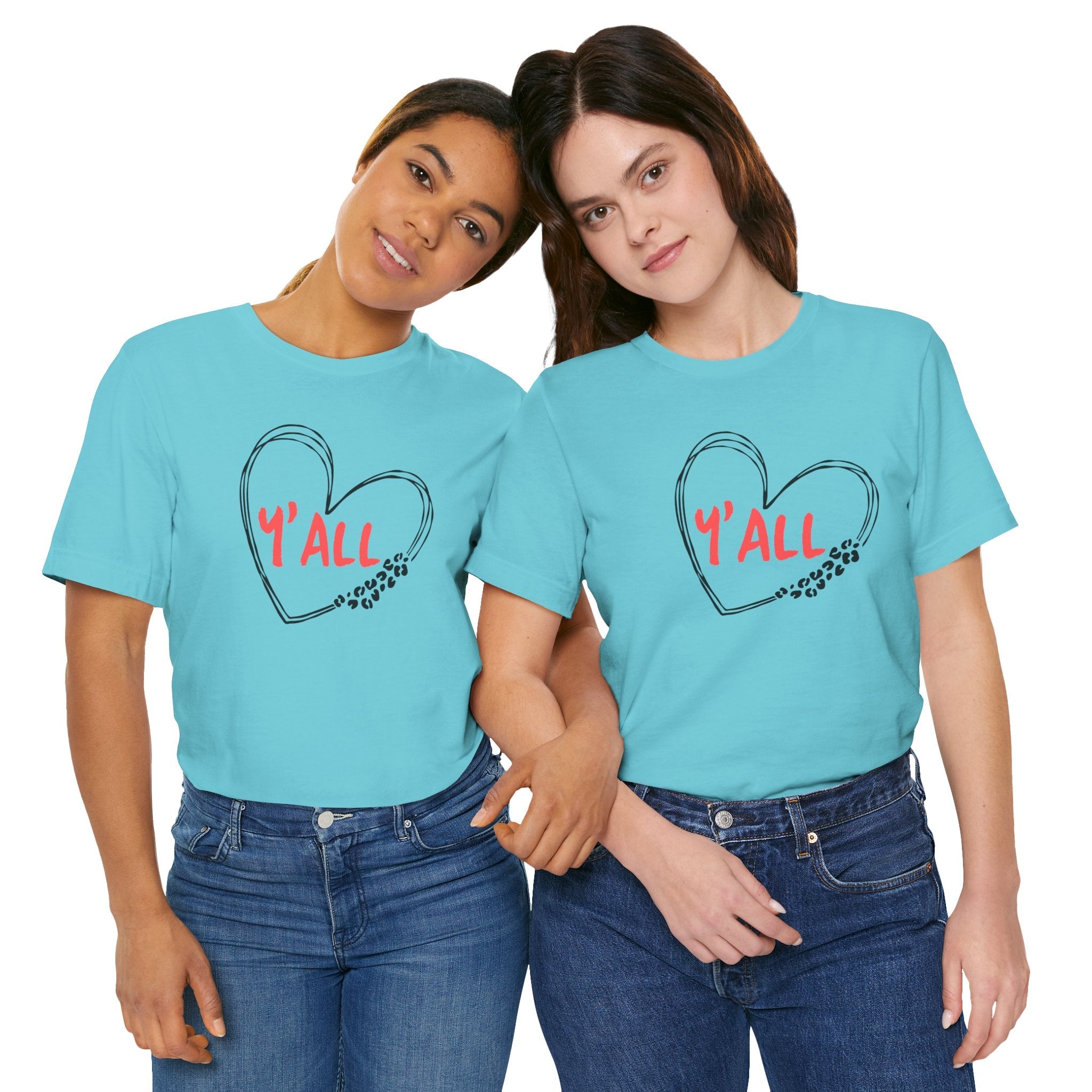 Heartfelt Love Unisex Tee - Casual Style, Y'all Shirt, Gift for Friends, Valentine's Day, Cozy Outfit, Everyday Wear