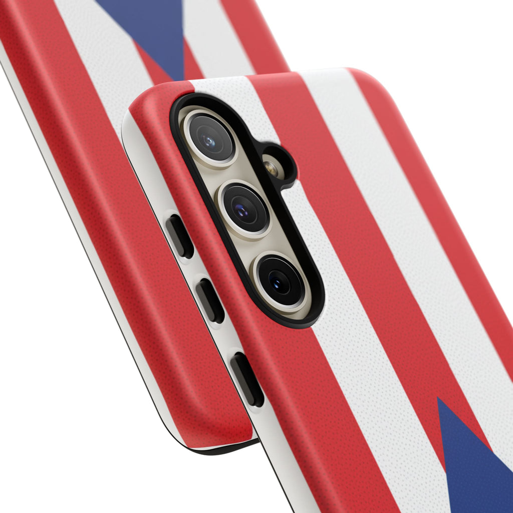 Puerto Rico Flag Tough Phone Case Patriotic Red & White Stripe Design