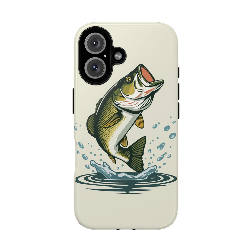 Fishing Bass Phone Case Jumping Largemouth Design, Protective Tough Case