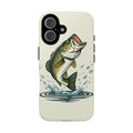 Fishing Bass Phone Case Jumping Largemouth Design, Protective Tough Case