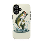 Fishing Bass Phone Case Jumping Largemouth Design, Protective Tough Case