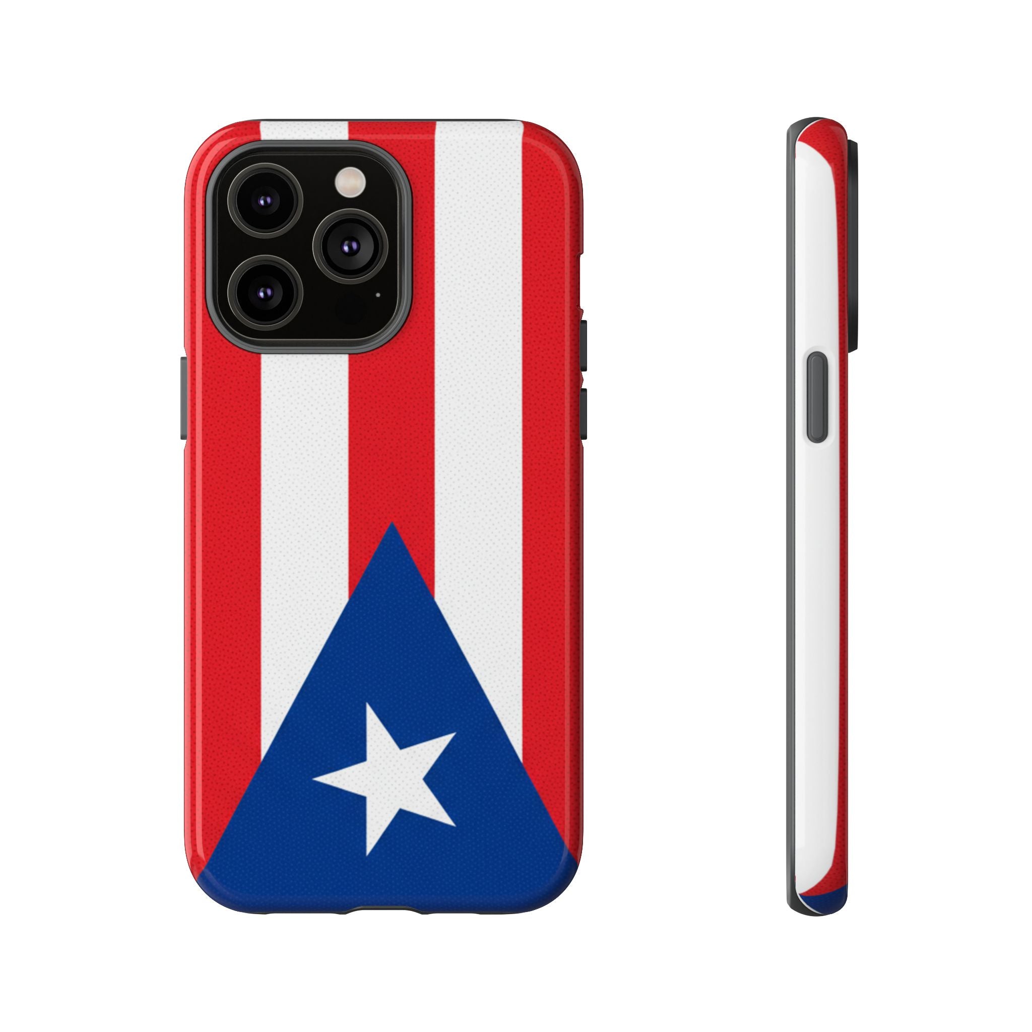 Puerto Rico Flag Tough Phone Case Patriotic Red & White Stripe Design