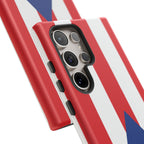 Puerto Rico Flag Tough Phone Case Patriotic Red & White Stripe Design