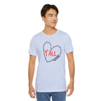 Heartfelt Love Unisex Tee - Casual Style, Y'all Shirt, Gift for Friends, Valentine's Day, Cozy Outfit, Everyday Wear