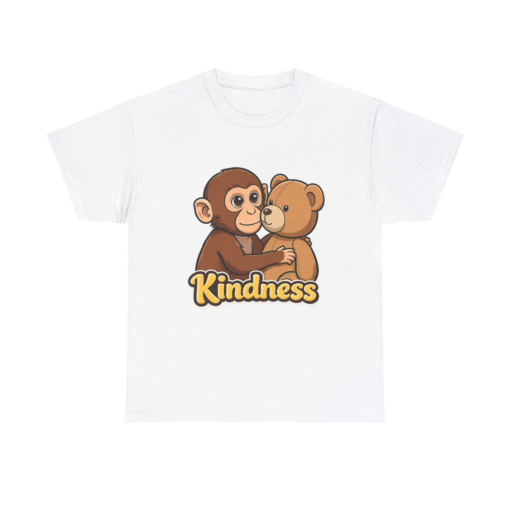 Kindness Monkey & Bear T-Shirt — Cute Hug Graphic Tee