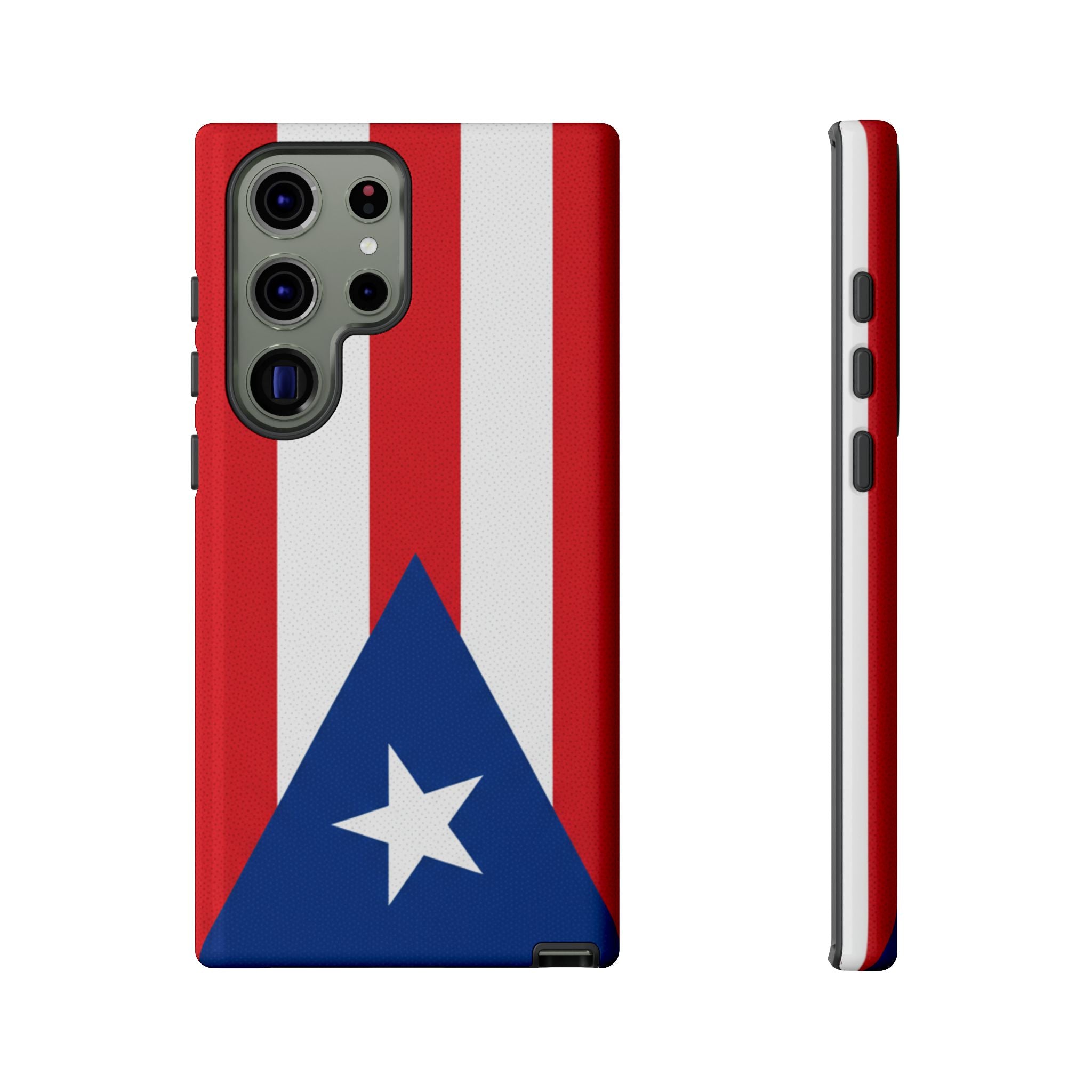 Puerto Rico Flag Tough Phone Case Patriotic Red & White Stripe Design