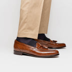 14-580-CGN FRANCO Teju Lizard Tassel Loafer, Cognac