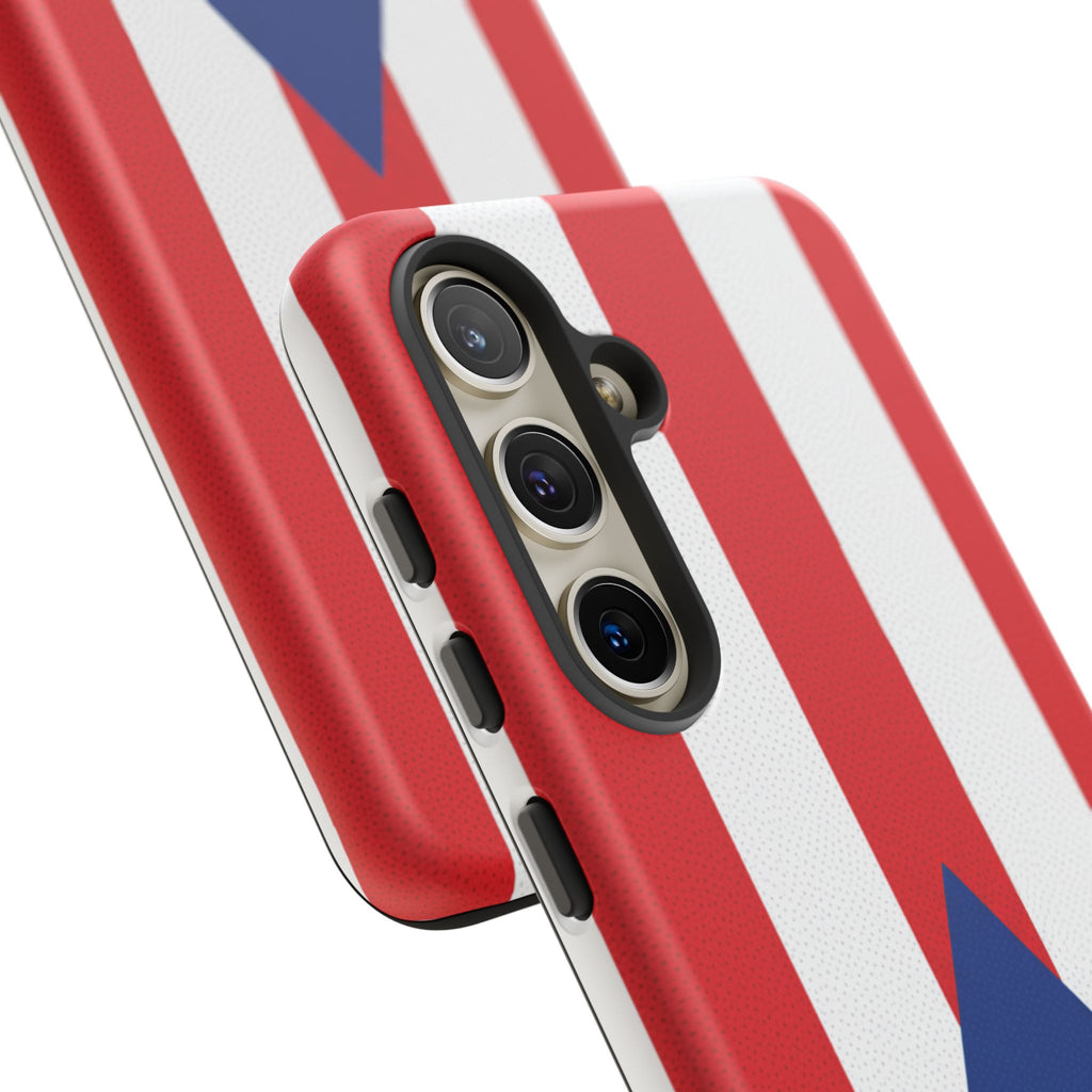 Puerto Rico Flag Tough Phone Case Patriotic Red & White Stripe Design