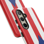 Puerto Rico Flag Tough Phone Case Patriotic Red & White Stripe Design